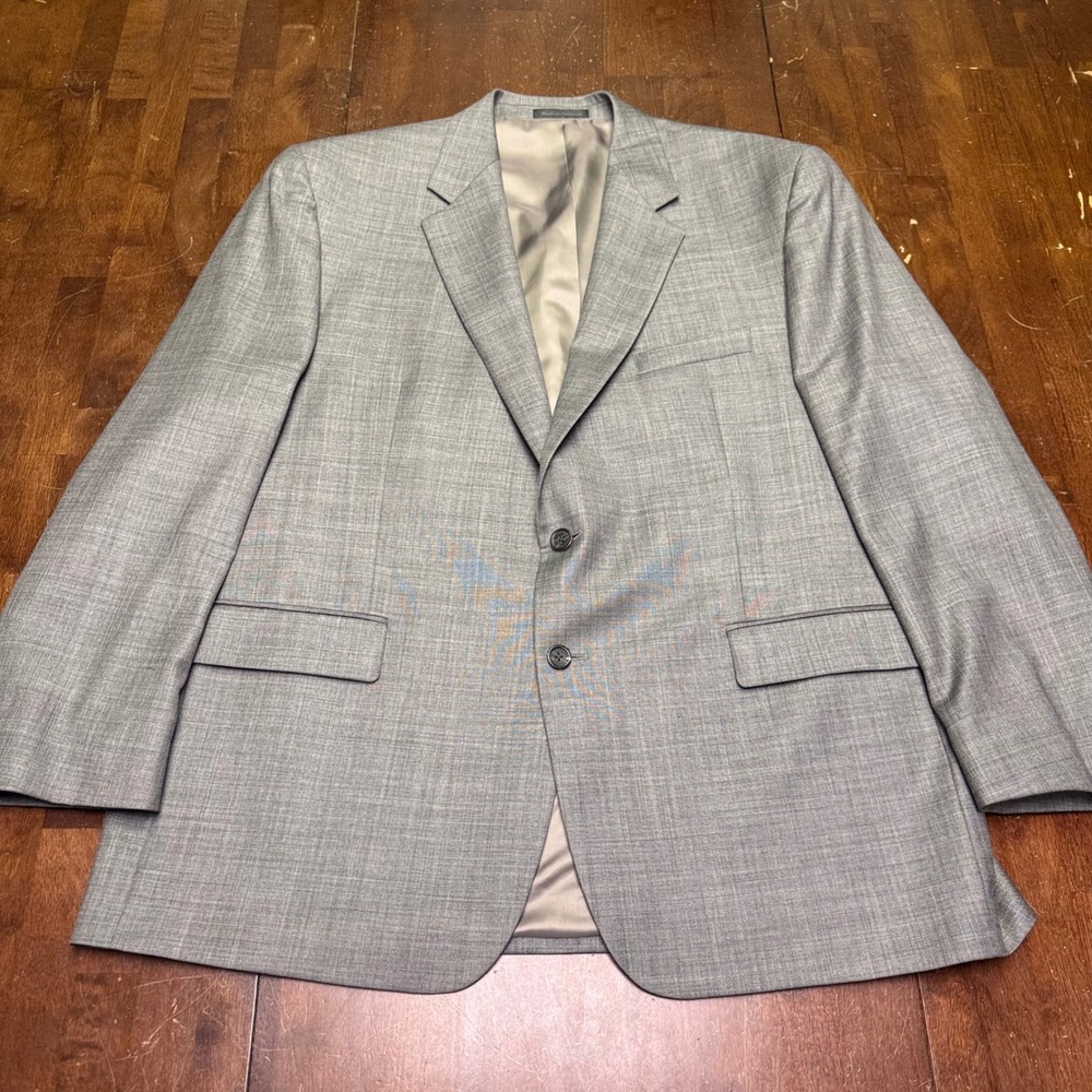 Chaps Blazer Mens 48R Grey 100% Wool Two Button Formal Sport Coat